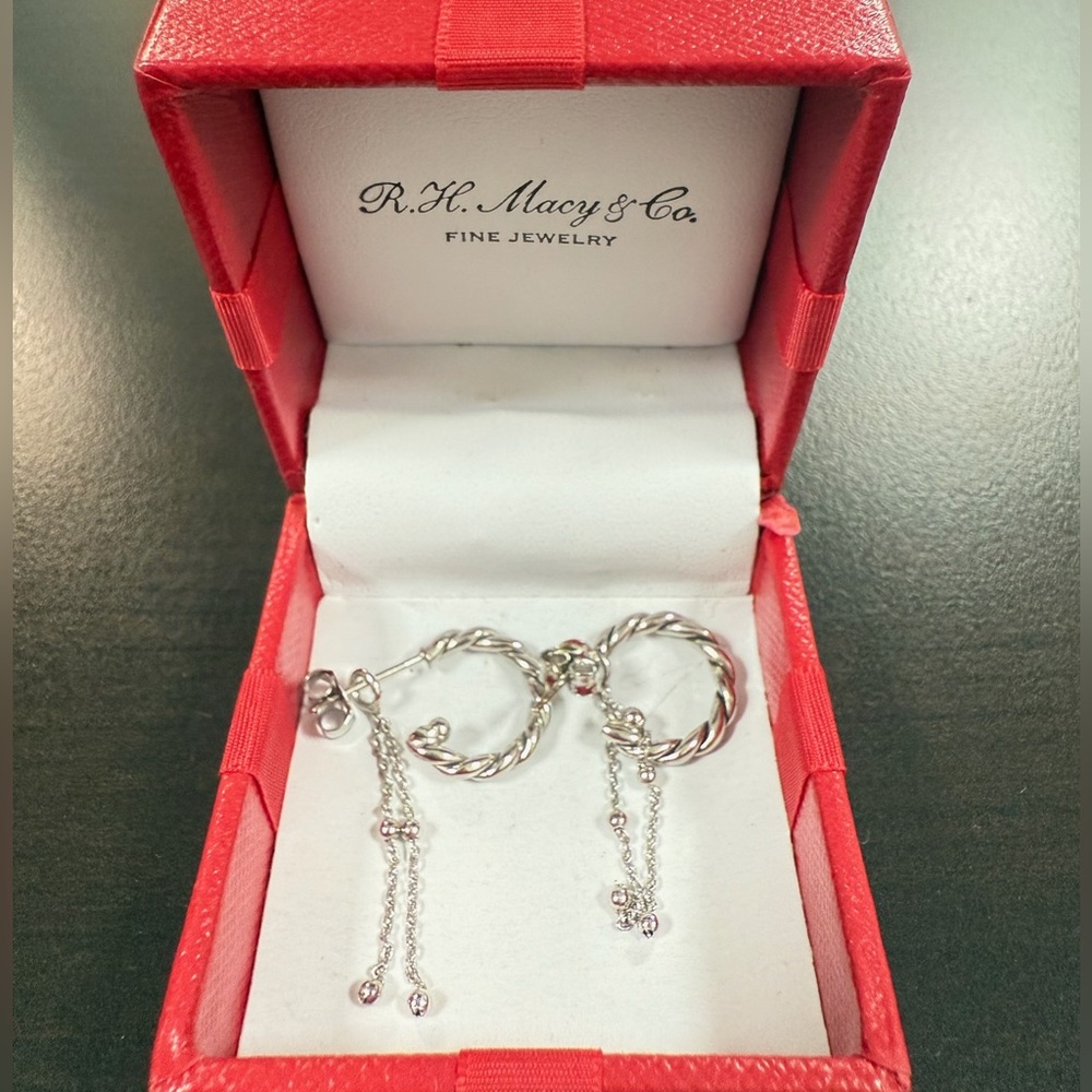 R.H Macys fine silver earrings